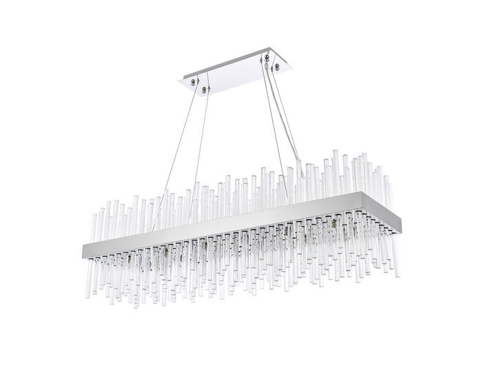 42 Inch Rectangle Crystal Pendant In Chrome
