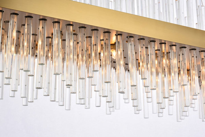 48 Inch Rectangle Crystal Pendant In Satin Gold