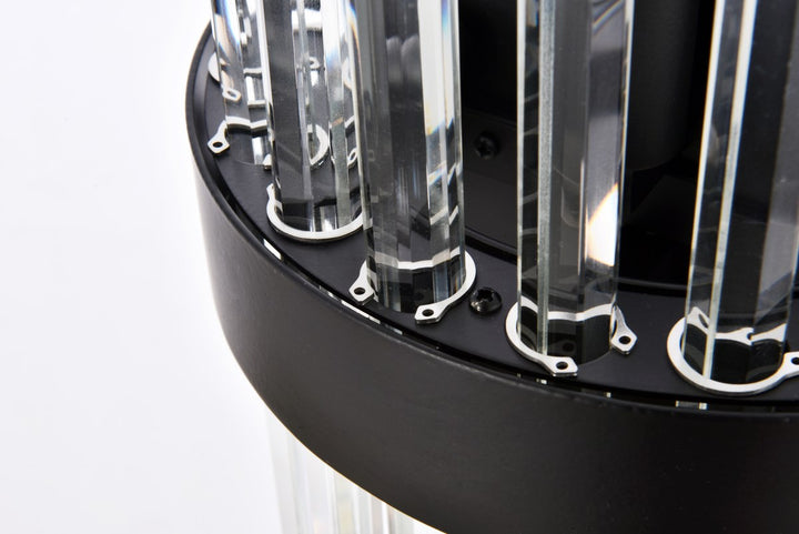 8 Inch Crystal Bath Sconce In Black
