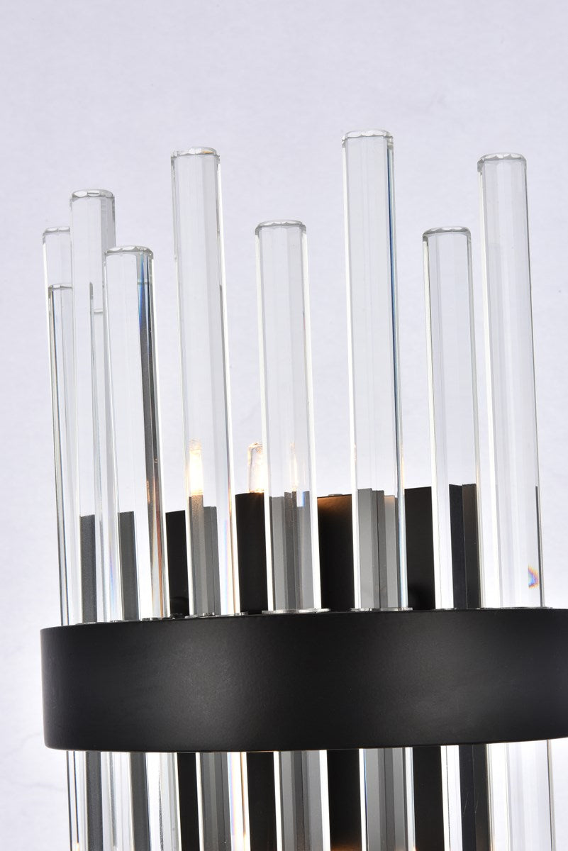 8 Inch Crystal Bath Sconce In Black