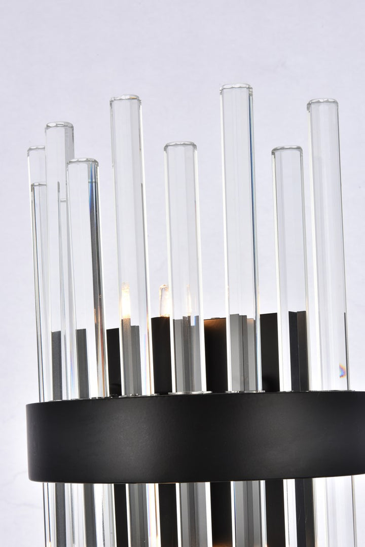 8 Inch Crystal Bath Sconce In Black