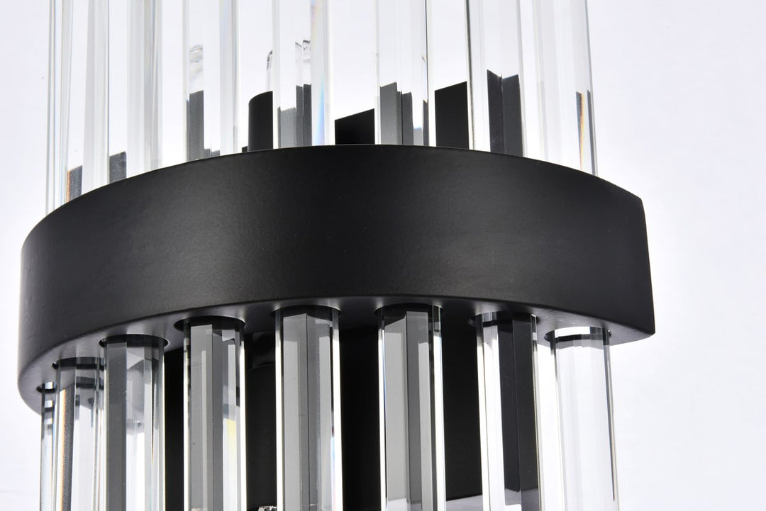 8 Inch Crystal Bath Sconce In Black