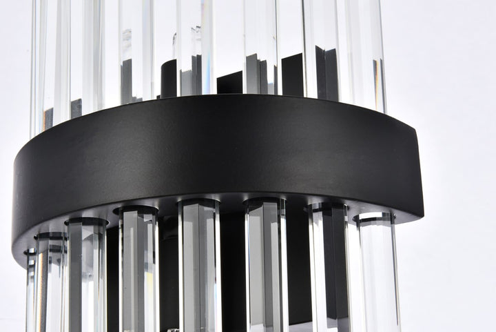 8 Inch Crystal Bath Sconce In Black