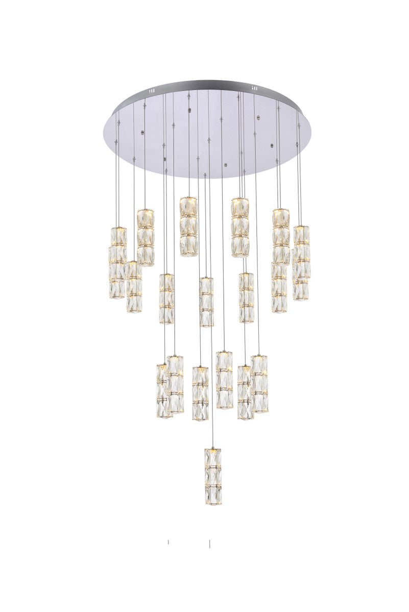38 Inch Led Chandelier In Chrome