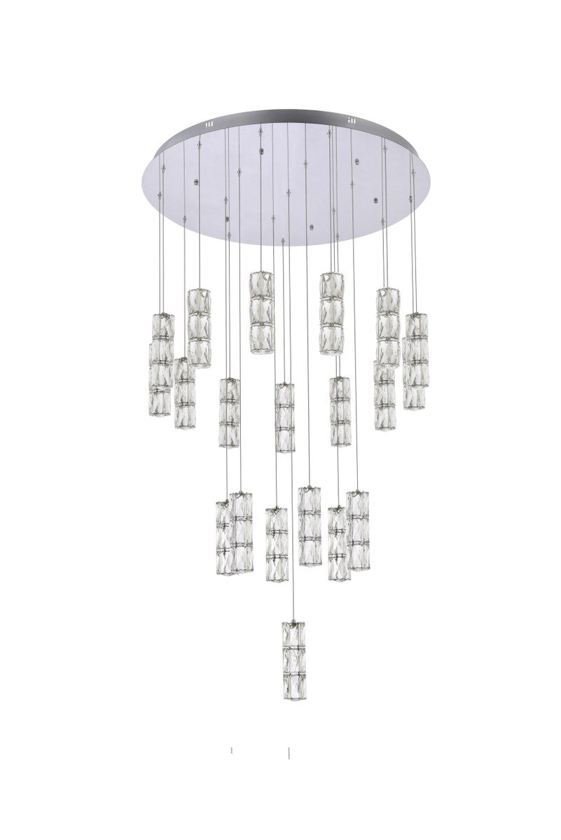 38 Inch Led Chandelier In Chrome