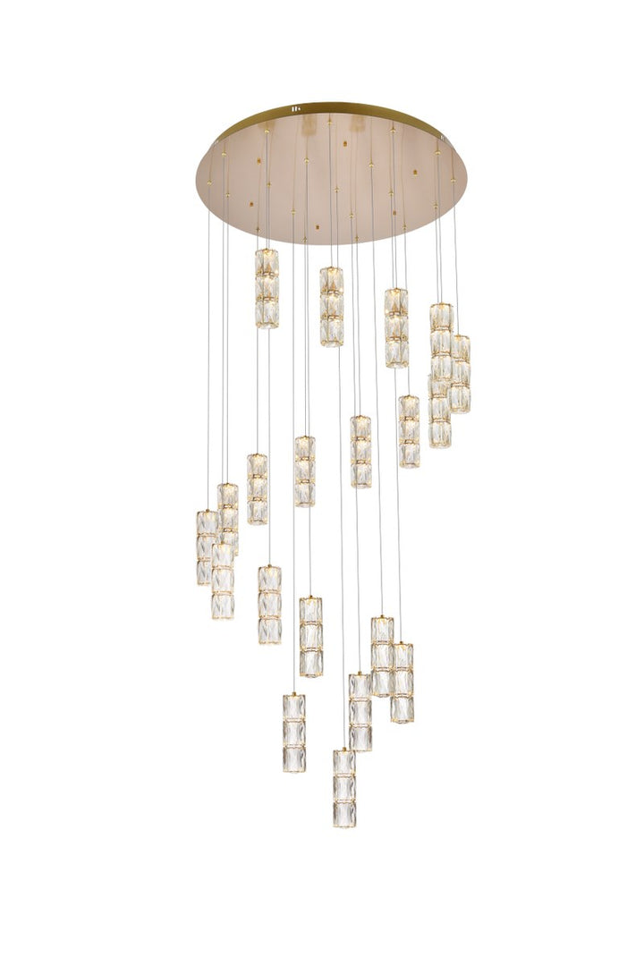 38 Inch Led Chandelier In Gold by Elegant Lighting