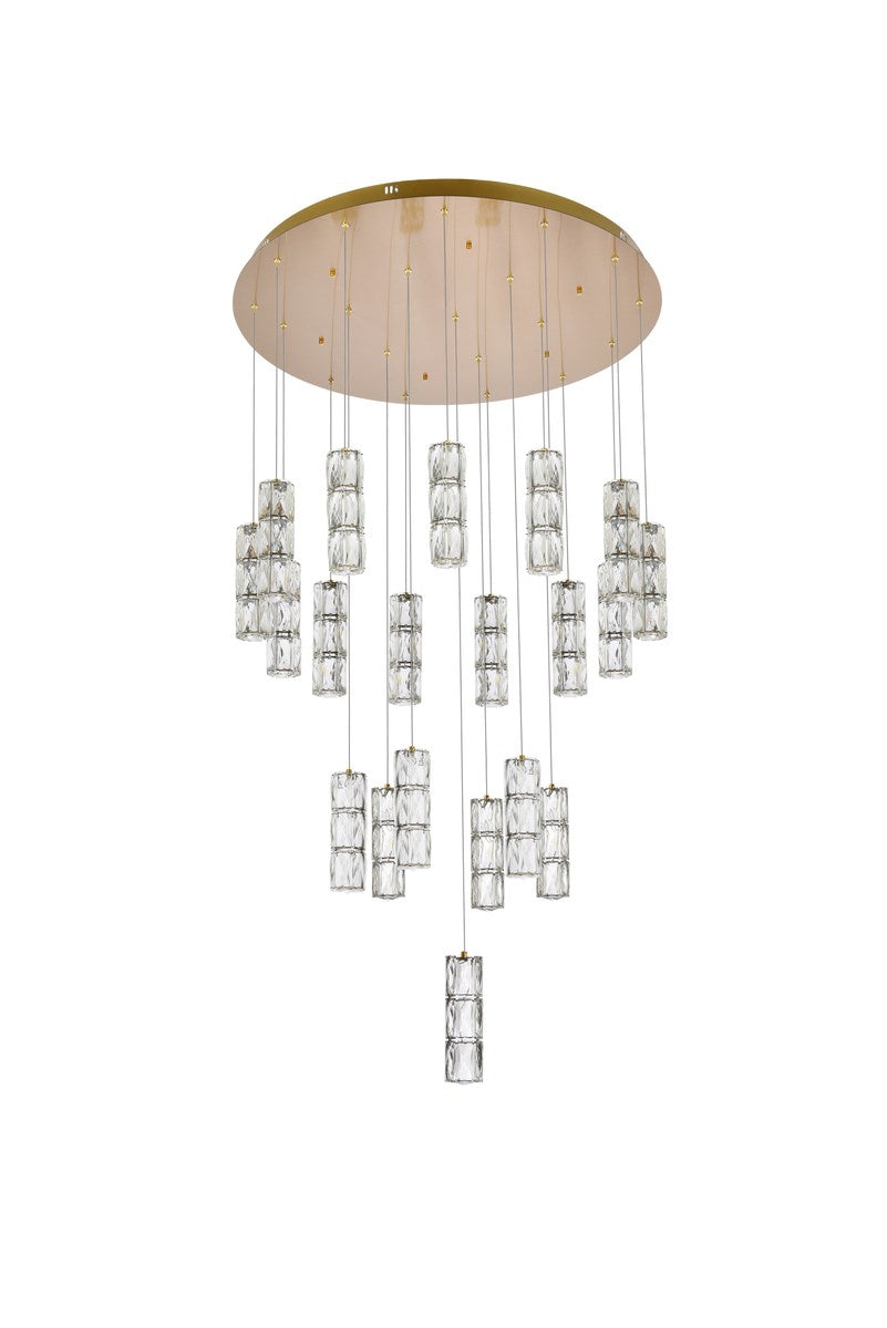 38 Inch Led Chandelier In Gold