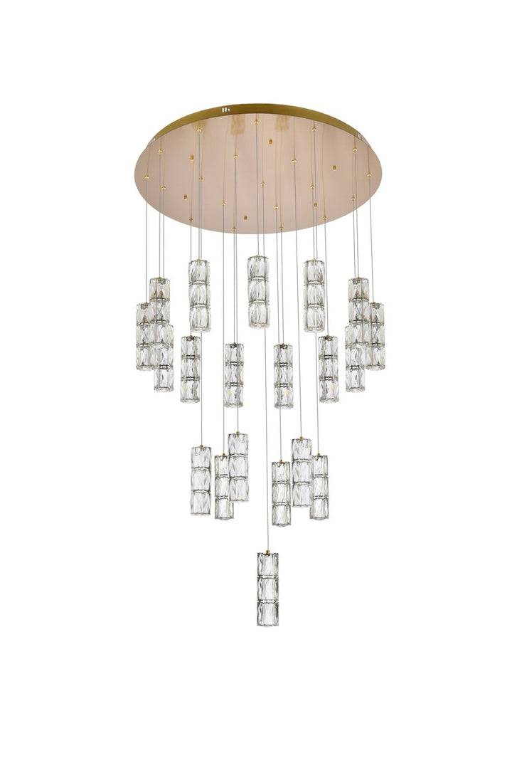 38 Inch Led Chandelier In Gold
