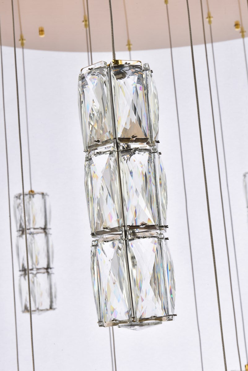 38 Inch Led Chandelier In Gold