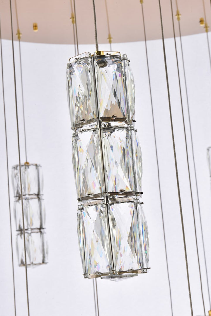 38 Inch Led Chandelier In Gold