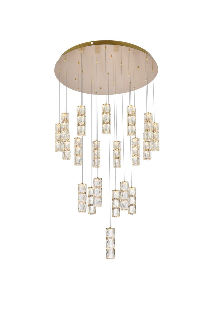 38 Inch Led Chandelier In Gold
