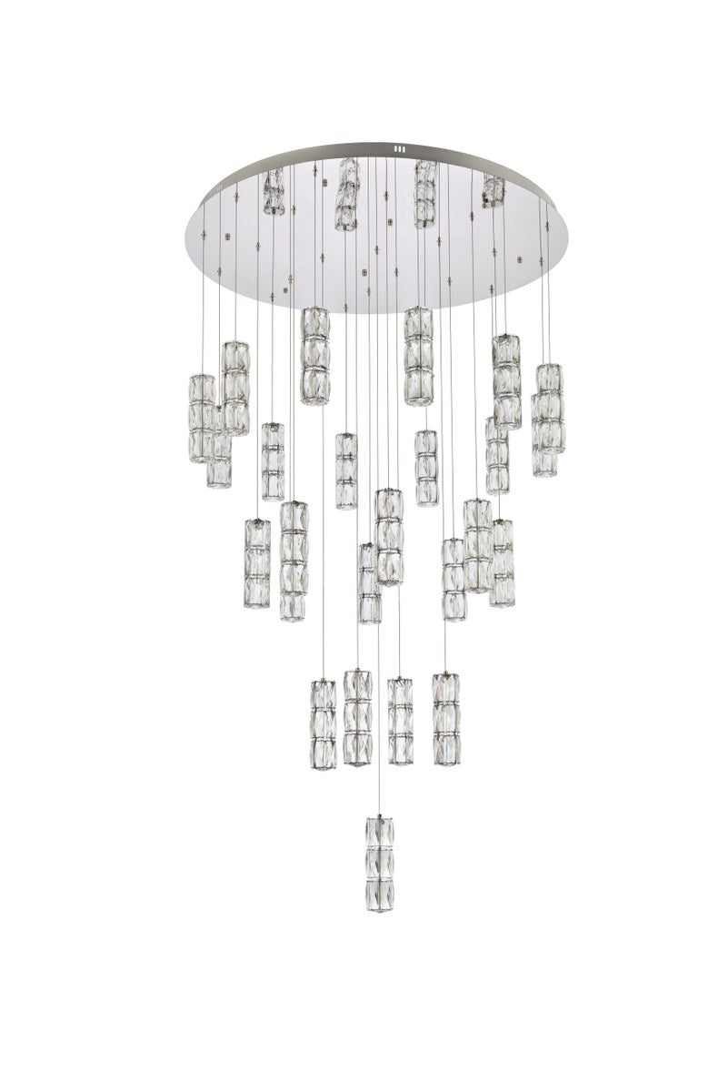 42 Inch Led Chandelier In Chrome