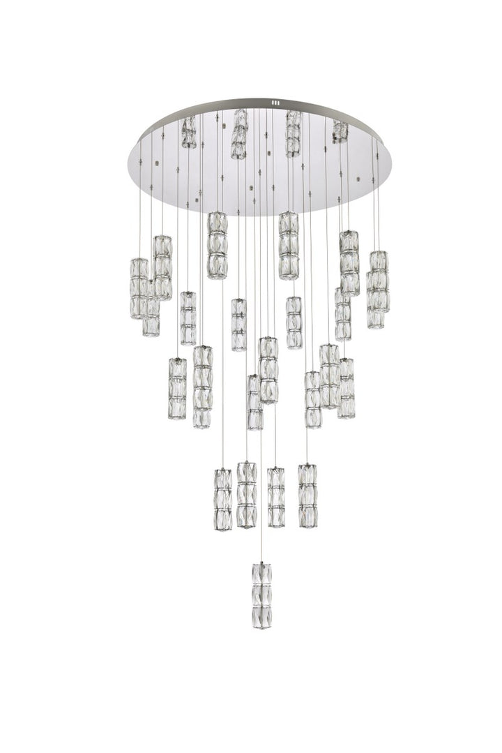 42 Inch Led Chandelier In Chrome
