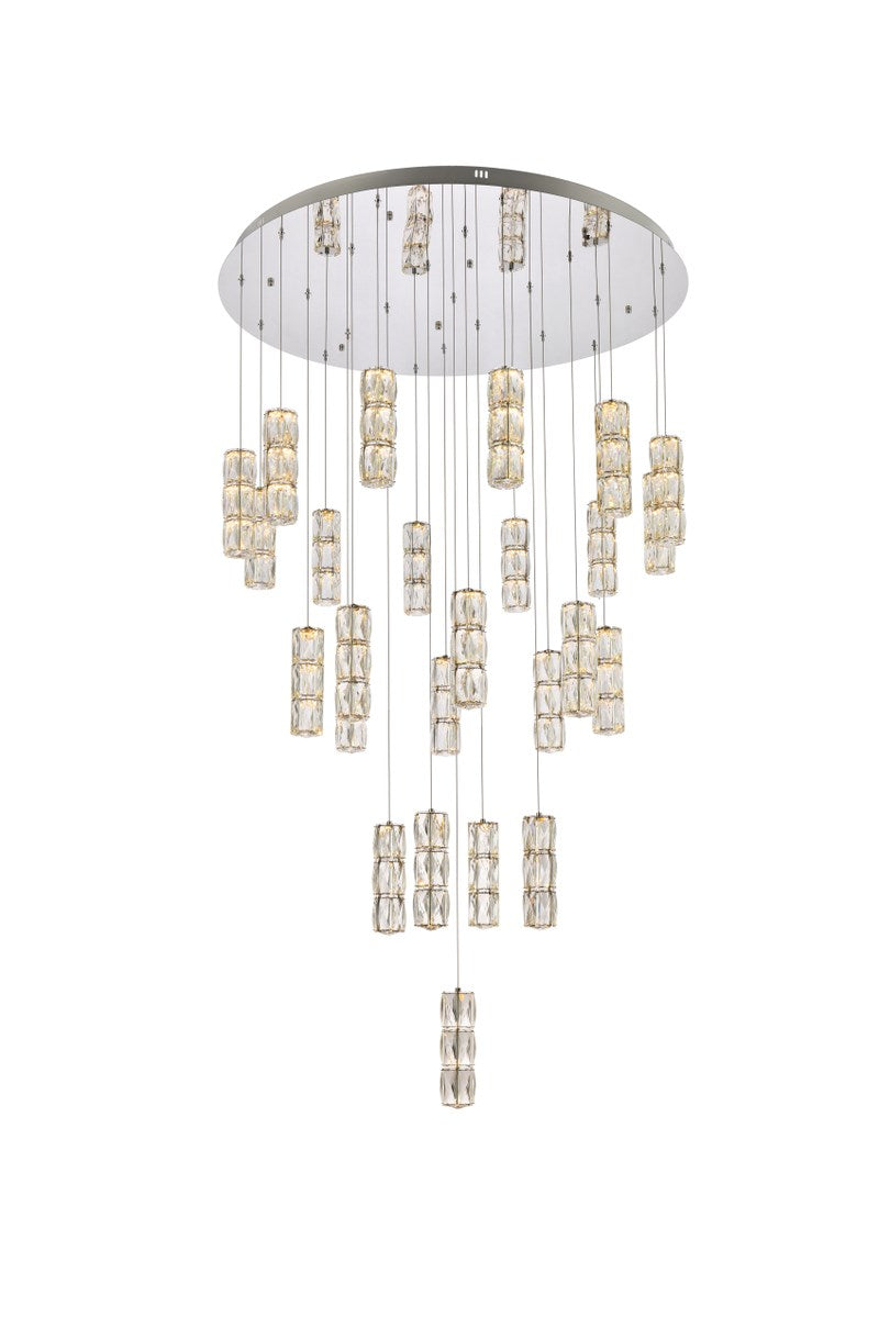 42 Inch Led Chandelier In Chrome