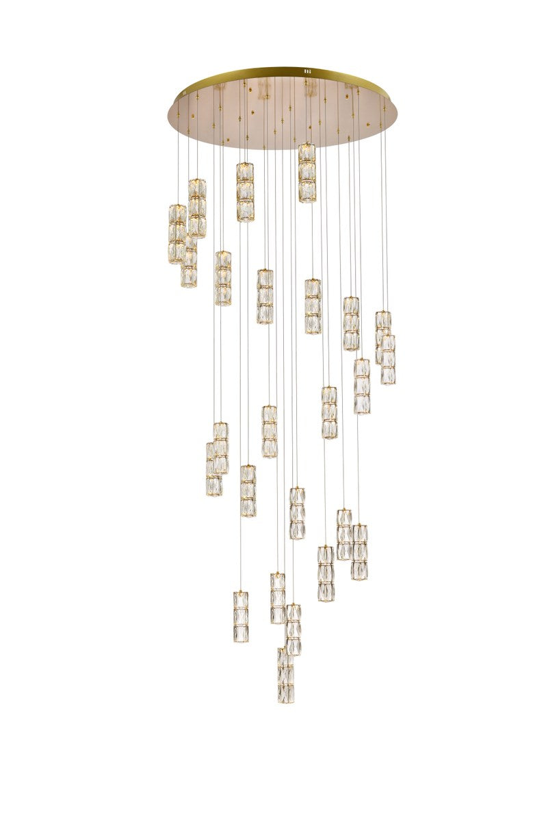 42 Inch Led Chandelier In Gold by Elegant Lighting