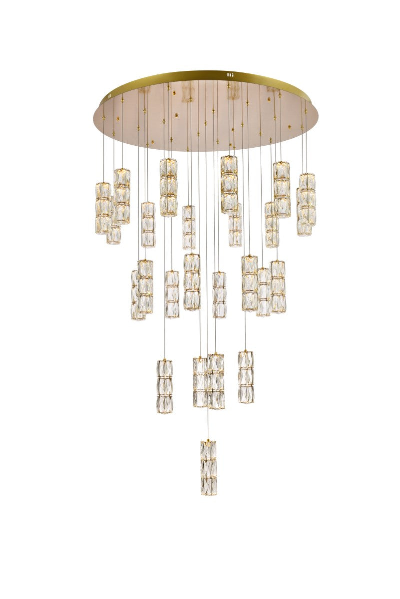 42 Inch Led Chandelier In Gold