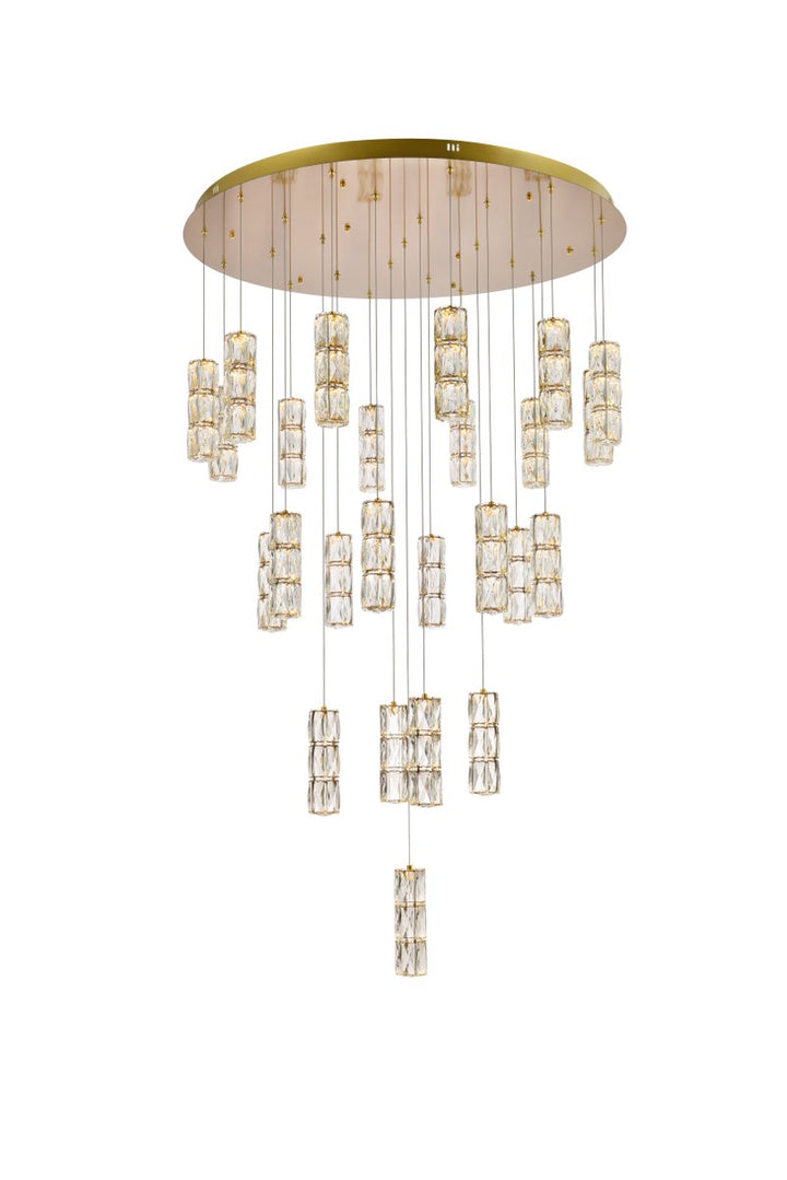 42 Inch Led Chandelier In Gold