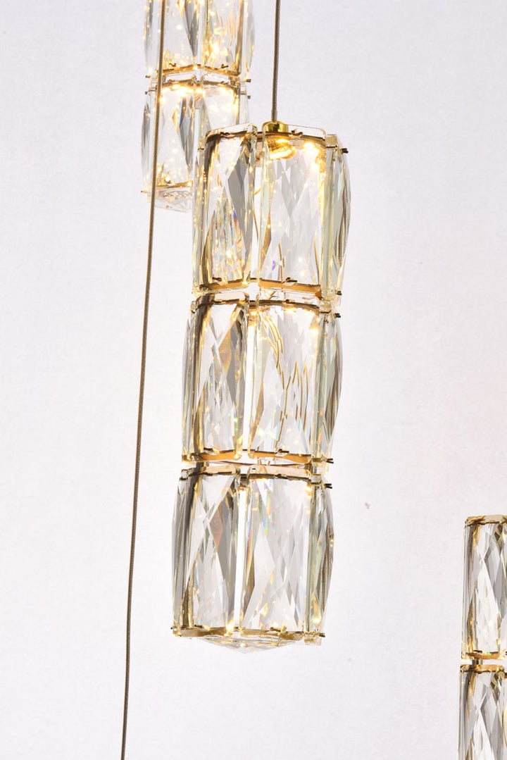 42 Inch Led Chandelier In Gold