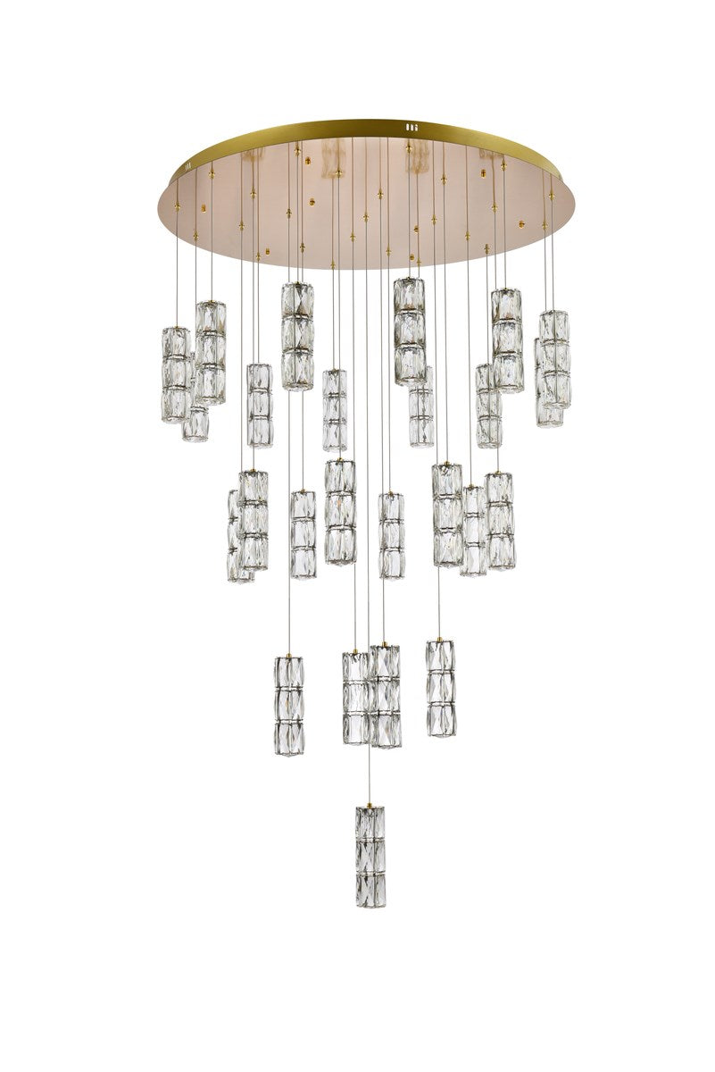 42 Inch Led Chandelier In Gold