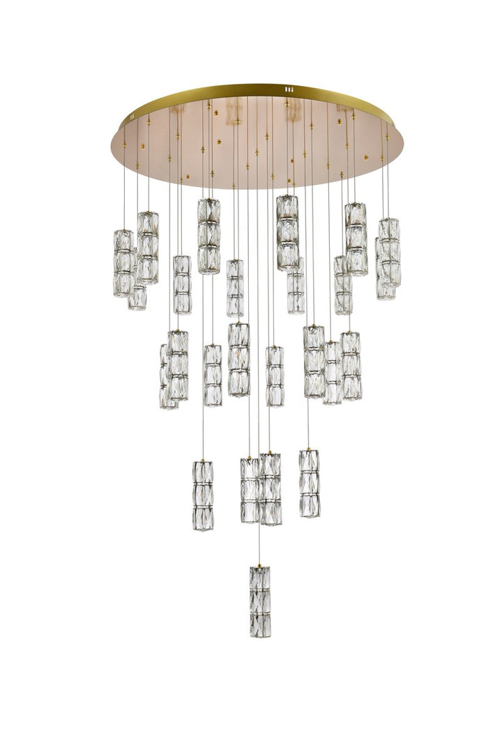 42 Inch Led Chandelier In Gold