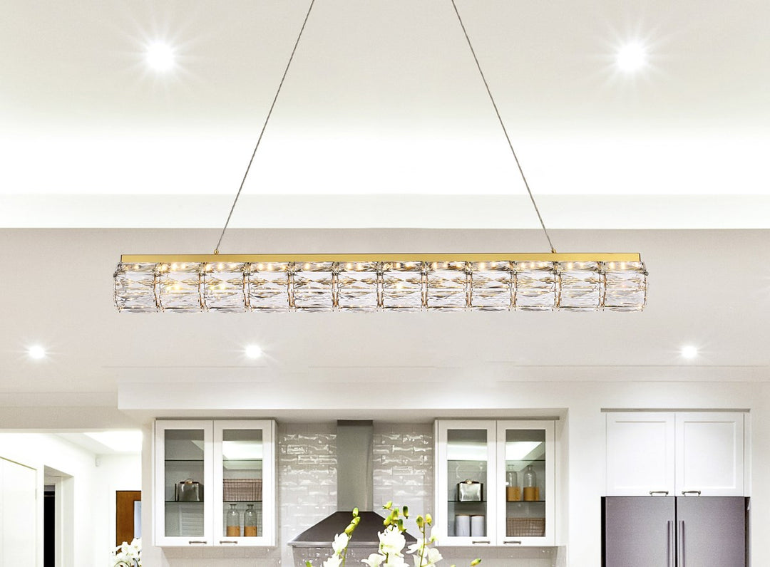 36 Inch Led Linear Pendant In Gold