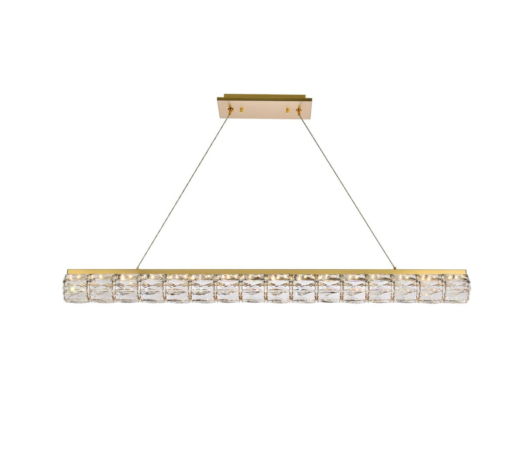 48 Inch Led Linear Pendant In Gold by Elegant Lighting