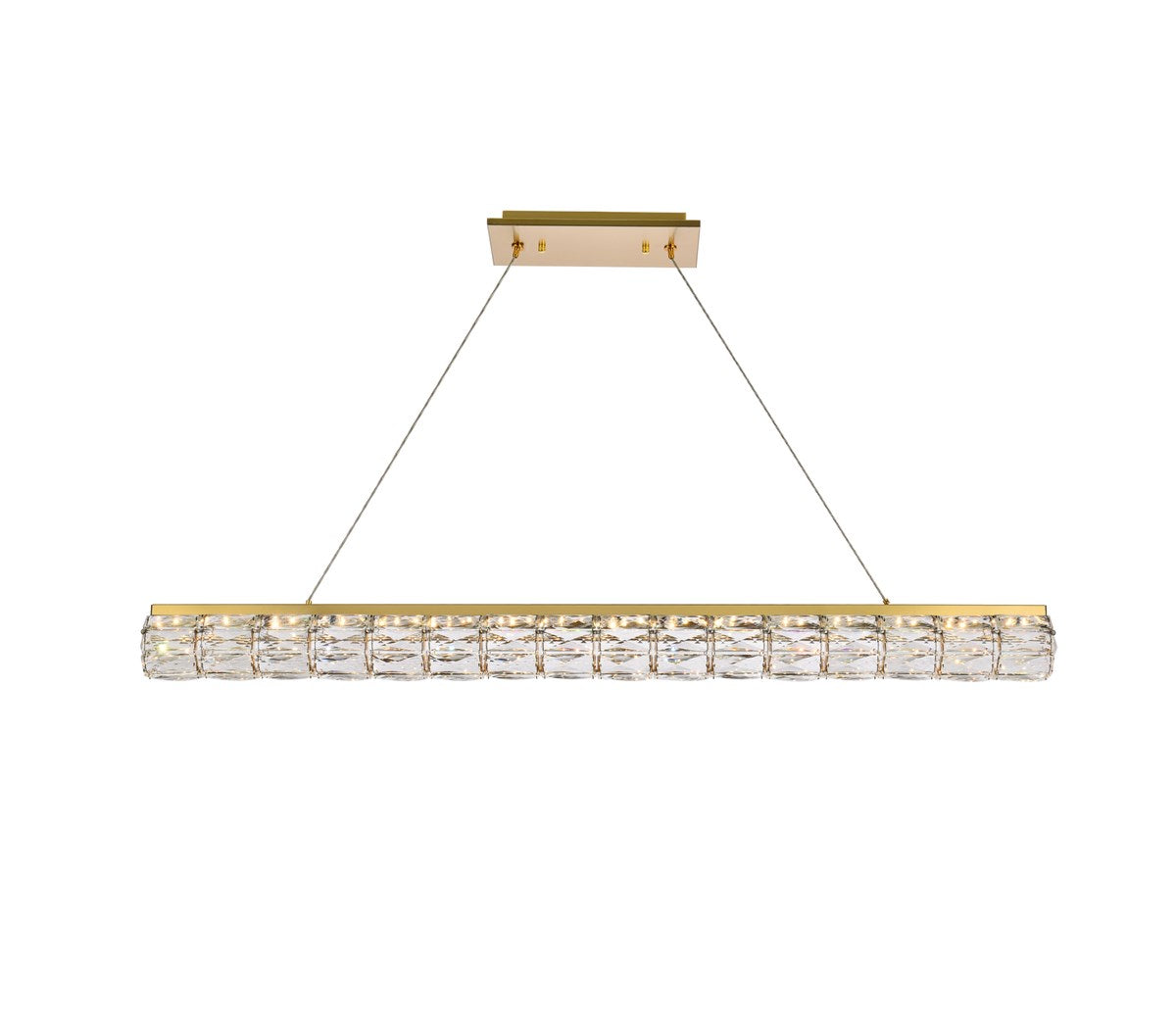 48 Inch Led Linear Pendant In Gold by Elegant Lighting