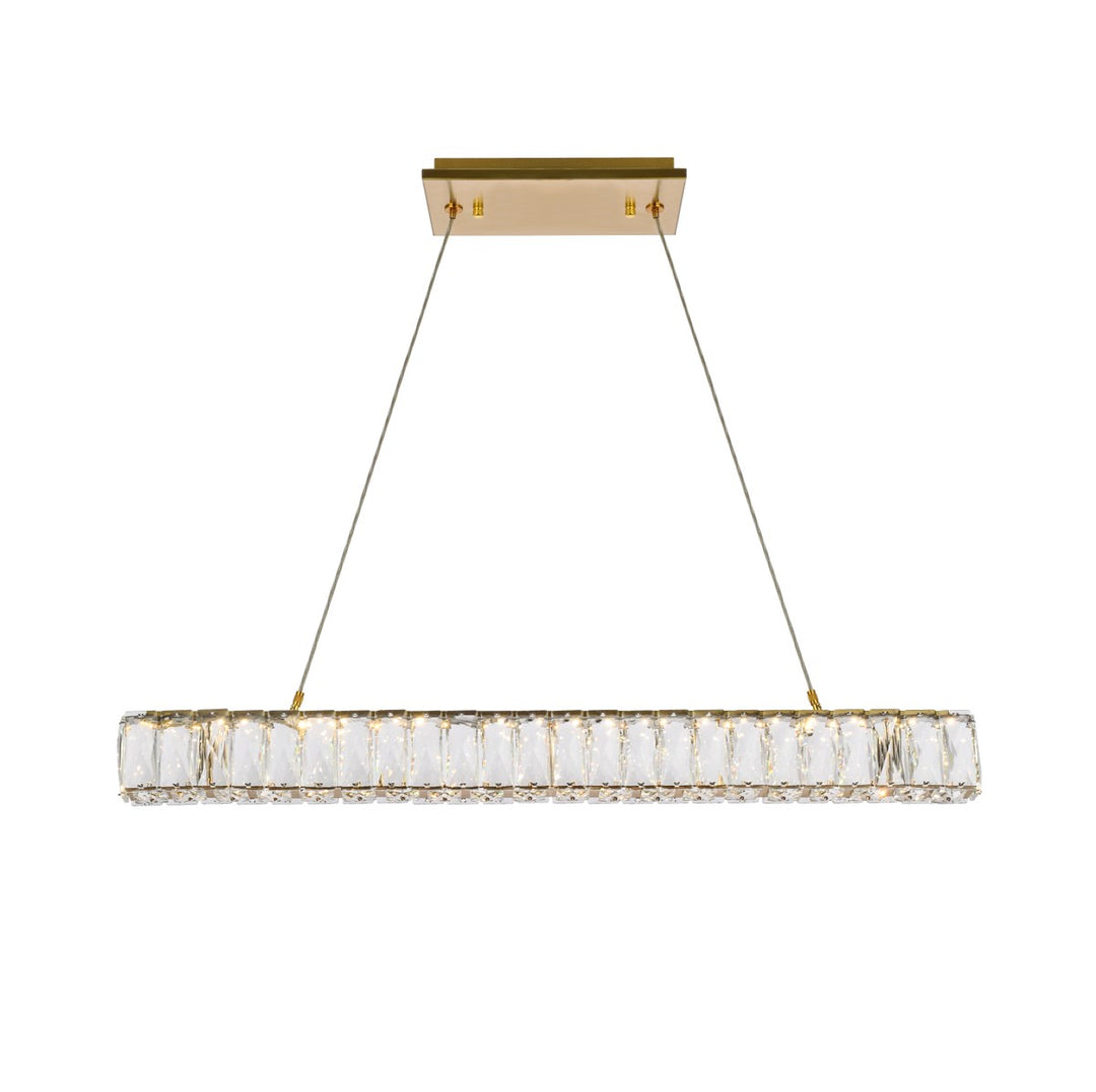 31 Inch Led Linear Pendant In Gold by Elegant Lighting