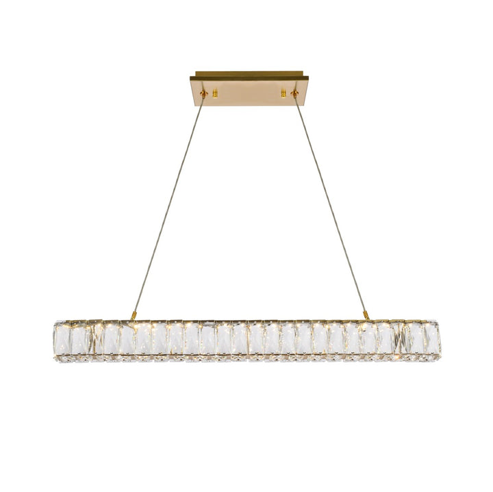 31 Inch Led Linear Pendant In Gold by Elegant Lighting