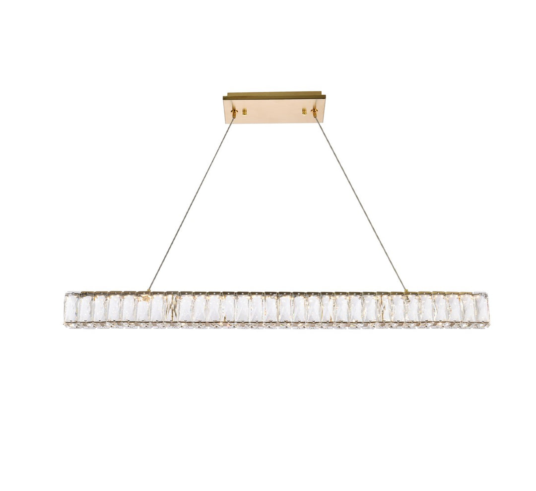38 Inch Led Linear Pendant In Gold by Elegant Lighting