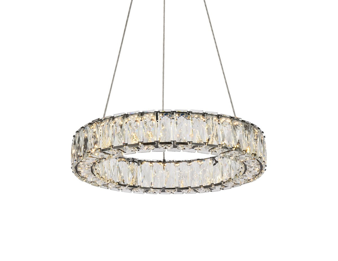 17 Inch Led Round Single Pendant In Black