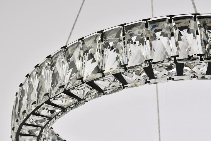 23 Inch Led Round Single Pendant In Black