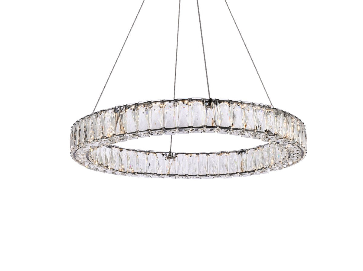 26 Inch Led Round Single Pendant In Black