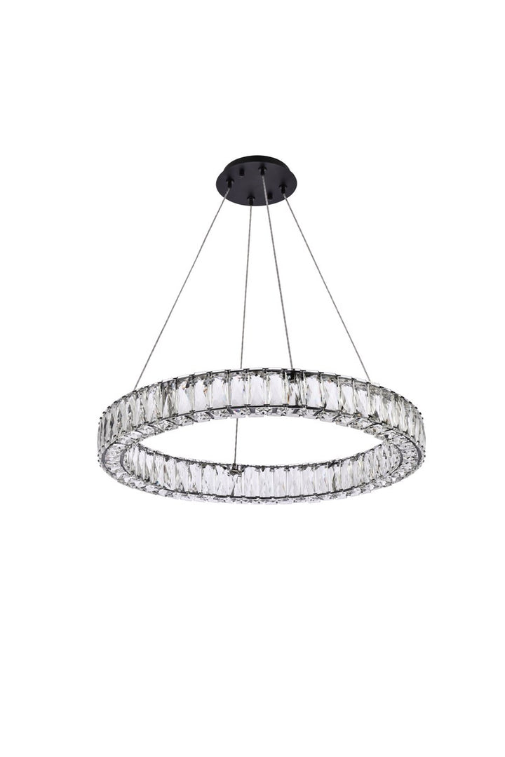 26 Inch Led Round Single Pendant In Black