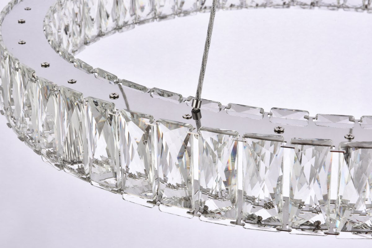 26 Inch Led Round Single Pendant In Chrome