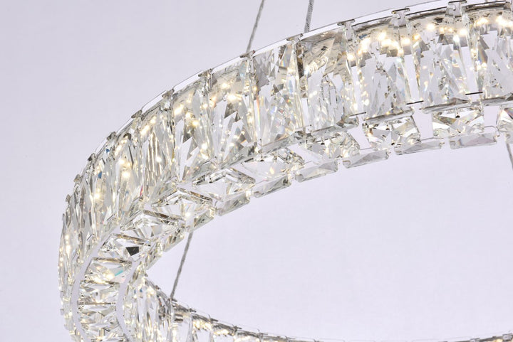 26 Inch Led Round Single Pendant In Chrome