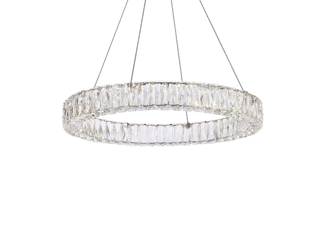 26 Inch Led Round Single Pendant In Chrome