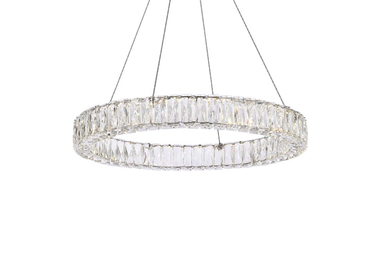 26 Inch Led Round Single Pendant In Chrome