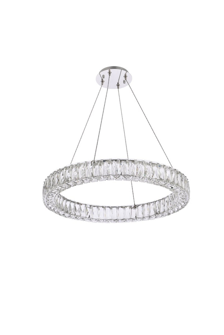 26 Inch Led Round Single Pendant In Chrome