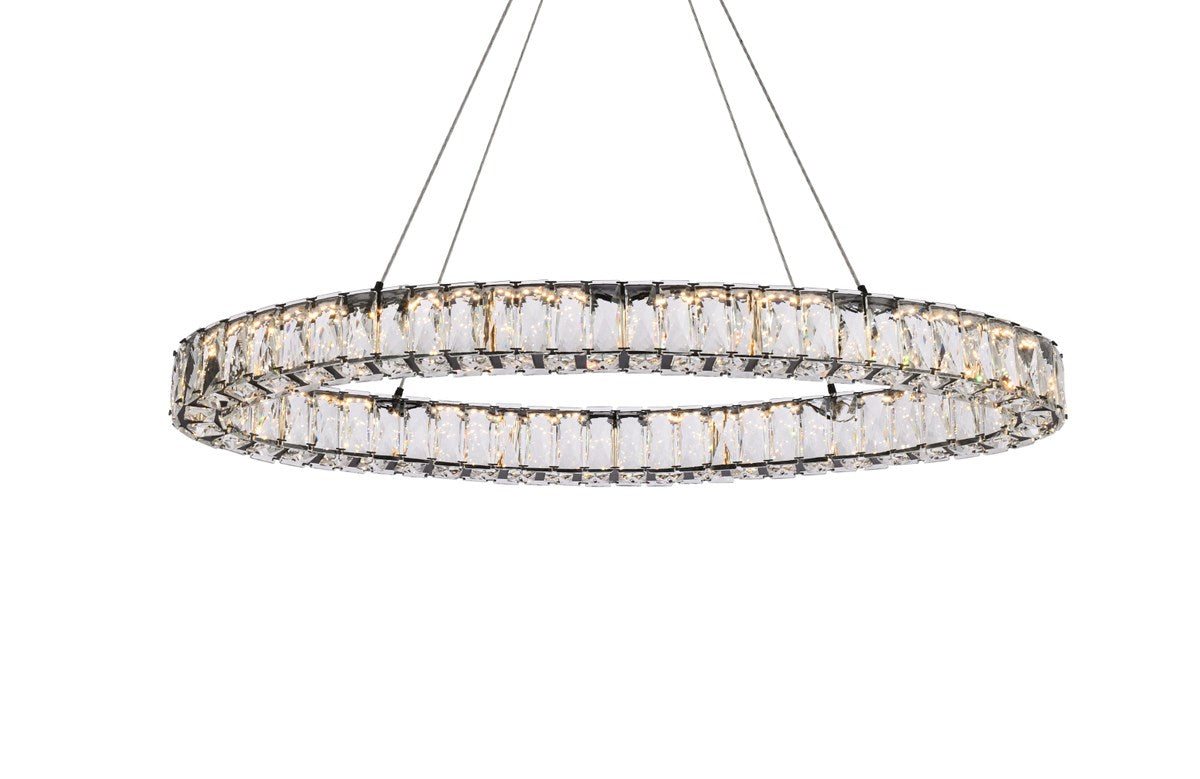 36 Inch Led Oval Single Pendant In Black