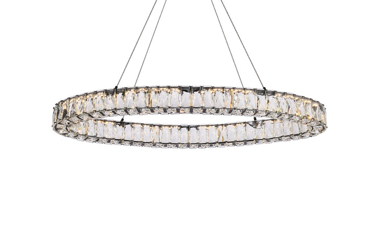 36 Inch Led Oval Single Pendant In Black