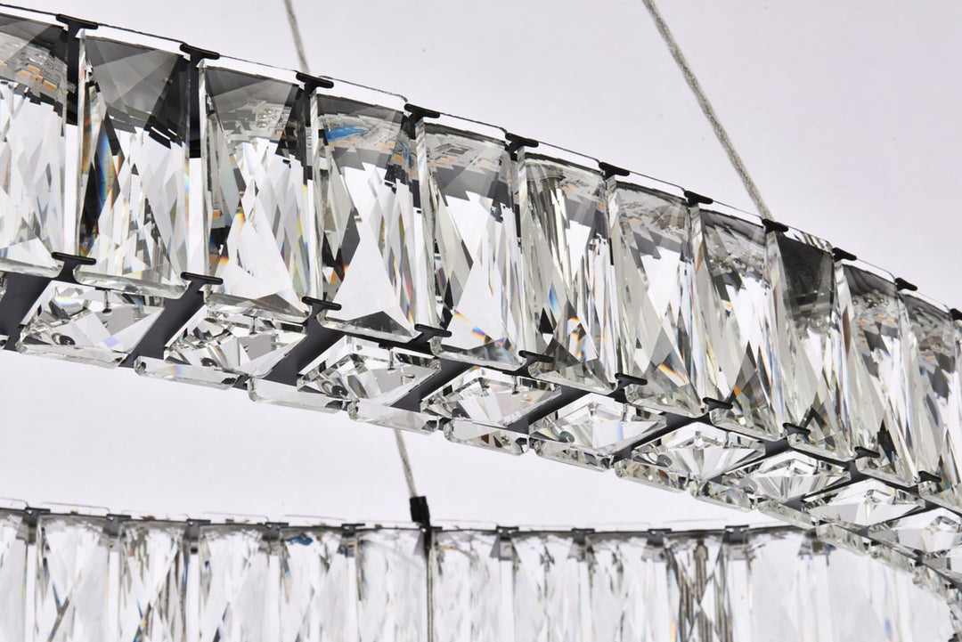 36 Inch Led Oval Single Pendant In Black