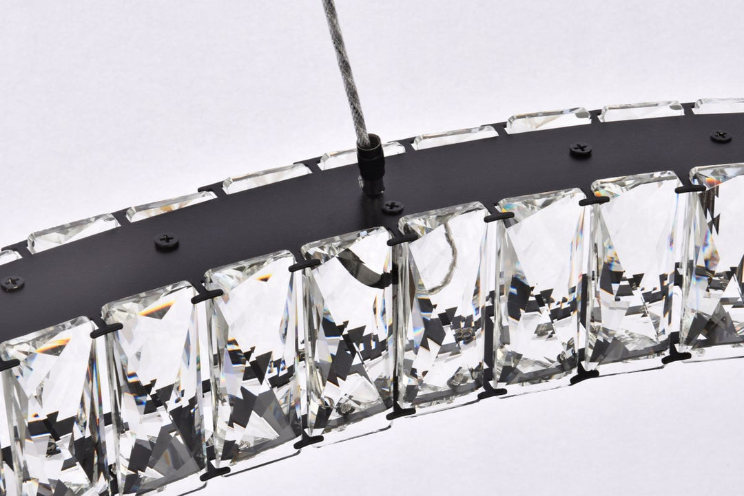 36 Inch Led Oval Single Pendant In Black