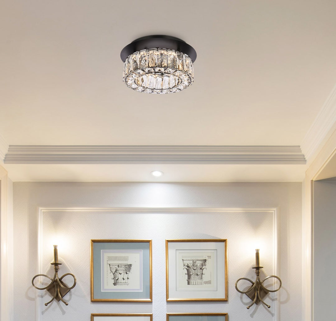 12 Inch Led Single Flush Mount In Black