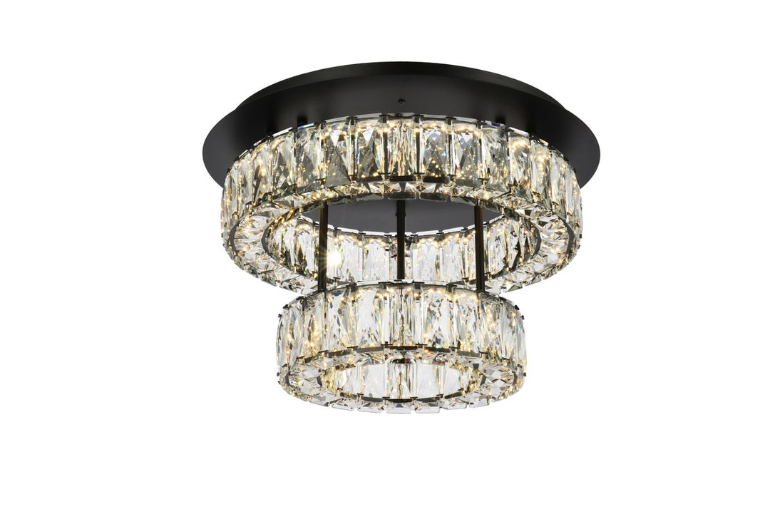 18 Inch Led Double Flush Mount In Black