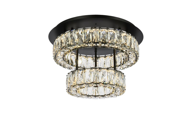 18 Inch Led Double Flush Mount In Black