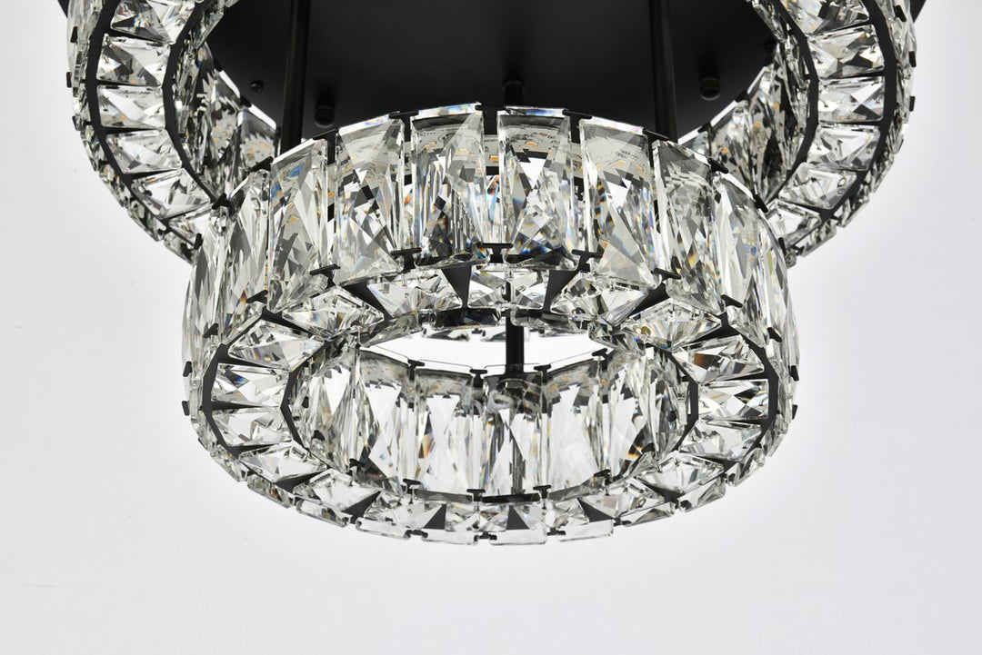 18 Inch Led Double Flush Mount In Black