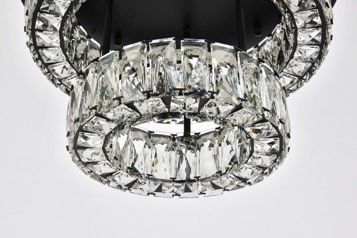 18 Inch Led Double Flush Mount In Black