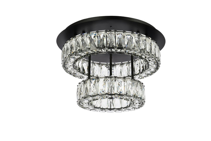 18 Inch Led Double Flush Mount In Black