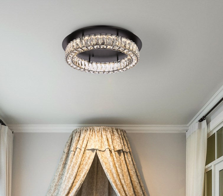 22 Inch Led Single Flush Mount In Black